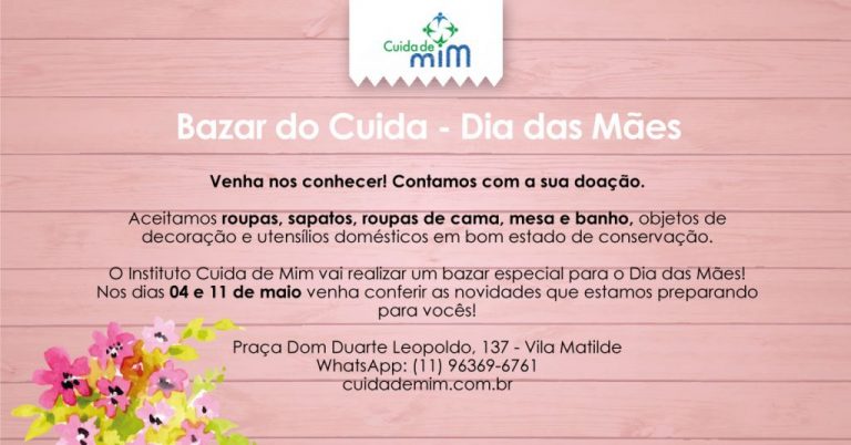 Bazar do Cuida – Dia das Mães Bazar do Cuida - Dia das Mães